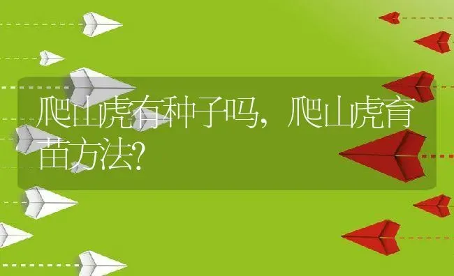 爬山虎有种子吗,爬山虎育苗方法？ | 养殖常见问题