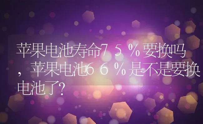 苹果电池寿命75%要换吗,苹果电池66%是不是要换电池了？ | 养殖常见问题