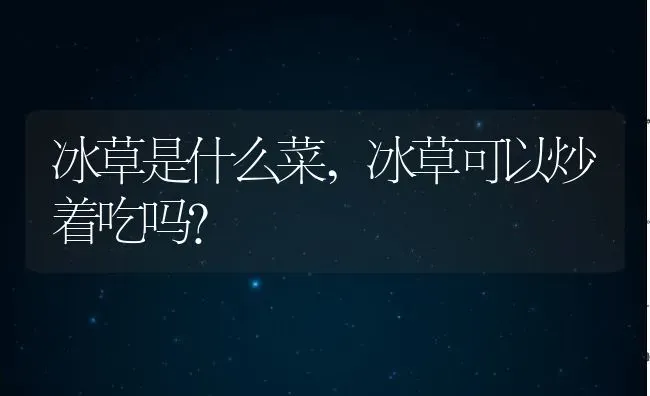 冰草是什么菜,冰草可以炒着吃吗？ | 养殖常见问题