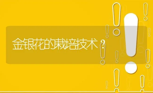 金银花的栽培技术? | 养殖问题解答