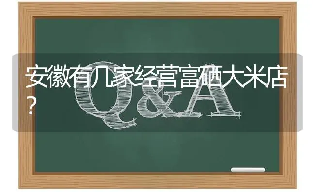 安徽有几家经营富硒大米店? | 养殖问题解答