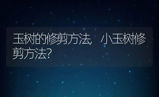 玉树的修剪方法,小玉树修剪方法？ | 养殖常见问题