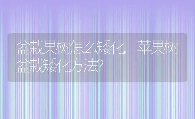 盆栽果树怎么矮化,苹果树盆栽矮化方法？ | 养殖常见问题