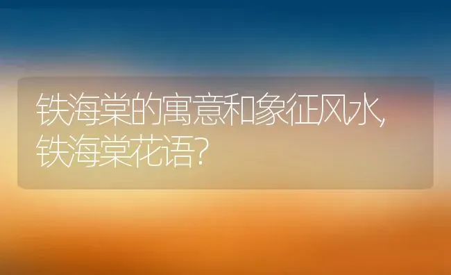 铁海棠的寓意和象征风水,铁海棠花语？ | 养殖常见问题