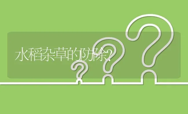 水稻杂草的防除? | 养殖问题解答