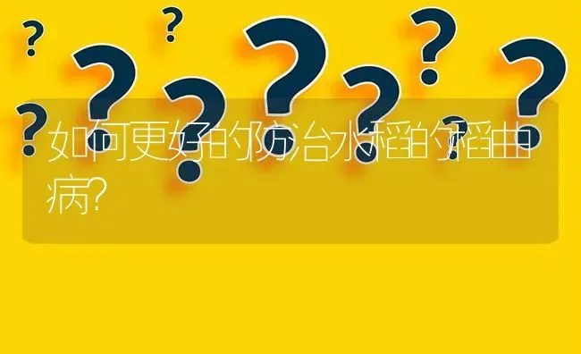 如何更好的防治水稻的稻曲病? | 养殖问题解答
