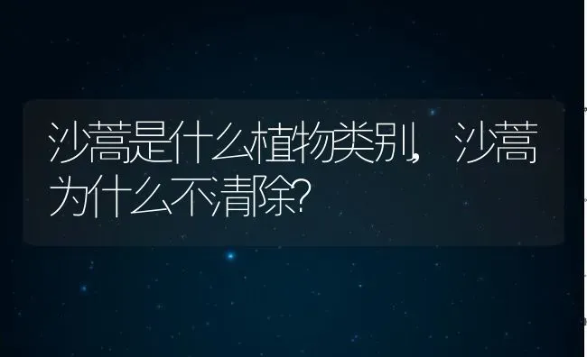 沙蒿是什么植物类别,沙蒿为什么不清除？ | 养殖常见问题