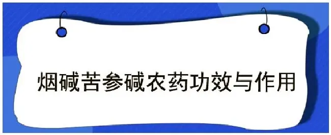 烟碱苦参碱农药功效与作用 | 三农答疑