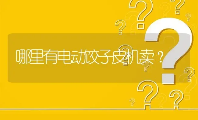 哪里有电动饺子皮机卖? | 养殖问题解答