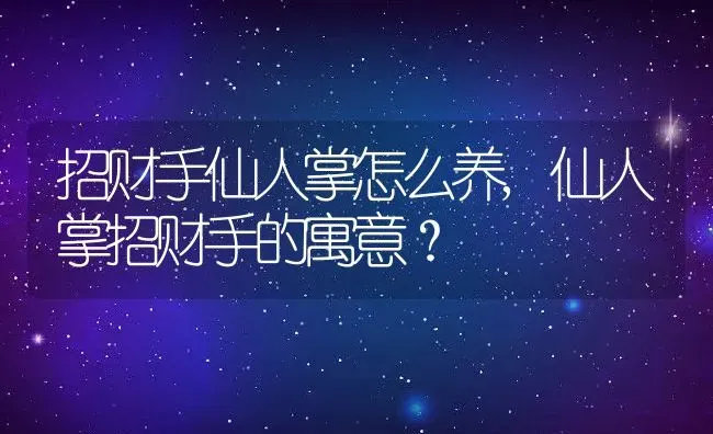 招财手仙人掌怎么养,仙人掌招财手的寓意？ | 养殖常见问题