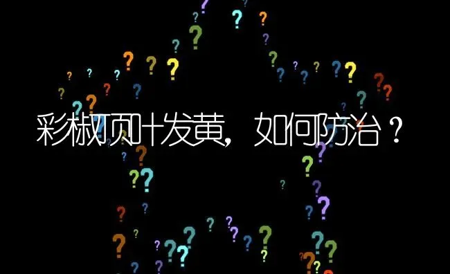 彩椒顶叶发黄,如何防治? | 养殖问题解答