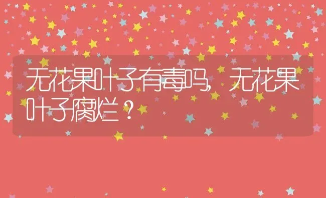 无花果叶子有毒吗,无花果叶子腐烂？ | 养殖常见问题