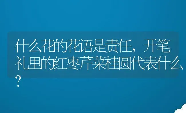 什么花的花语是责任,开笔礼里的红枣芹菜桂圆代表什么？ | 养殖常见问题