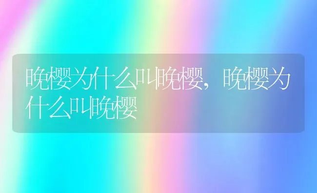 晚樱为什么叫晚樱,晚樱为什么叫晚樱 | 养殖常见问题