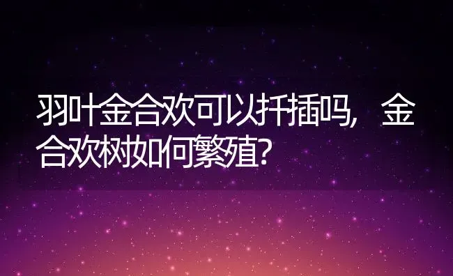 羽叶金合欢可以扦插吗,金合欢树如何繁殖？ | 养殖常见问题