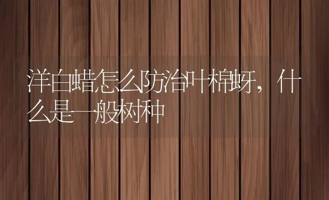 洋白蜡怎么防治叶棉蚜,什么是一般树种 | 养殖常见问题