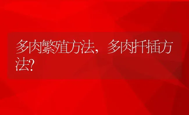 多肉繁殖方法,多肉扦插方法？ | 养殖常见问题