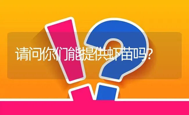 请问你们能提供虾苗吗? | 养殖问题解答