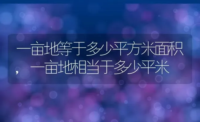 一亩地等于多少平方米面积,一亩地相当于多少平米 | 养殖常见问题