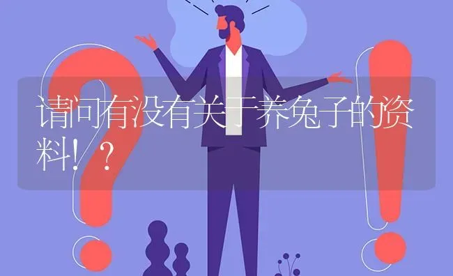 请问有没有关于养兔子的资料!? | 养殖问题解答