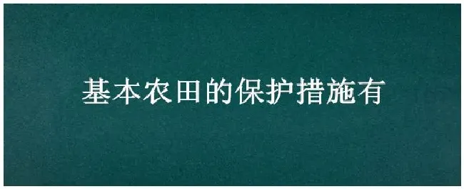 基本农田的保护措施有 | 生活常识