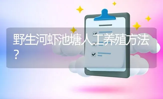 野生河虾池塘人工养殖方法? | 养殖问题解答