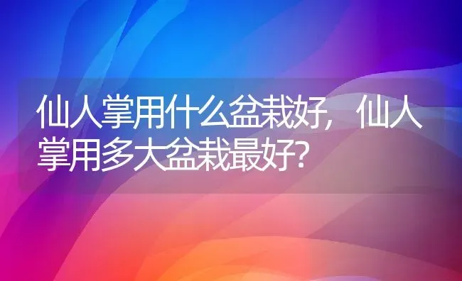 仙人掌用什么盆栽好,仙人掌用多大盆栽最好？ | 养殖常见问题