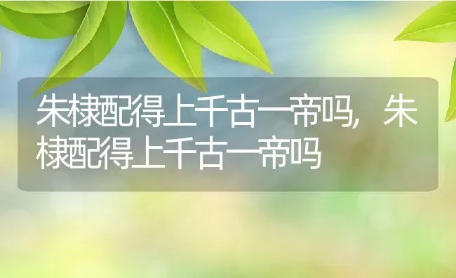 朱棣配得上千古一帝吗,朱棣配得上千古一帝吗 | 养殖常见问题