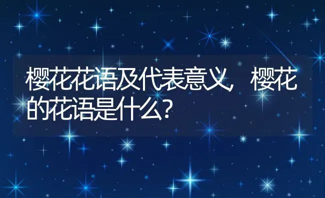 樱花花语及代表意义,樱花的花语是什么？ | 养殖常见问题
