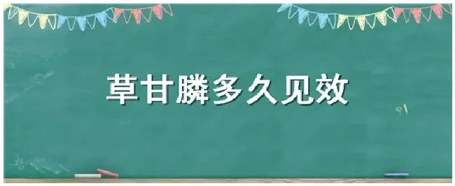 草甘膦多久见效 | 农业答疑