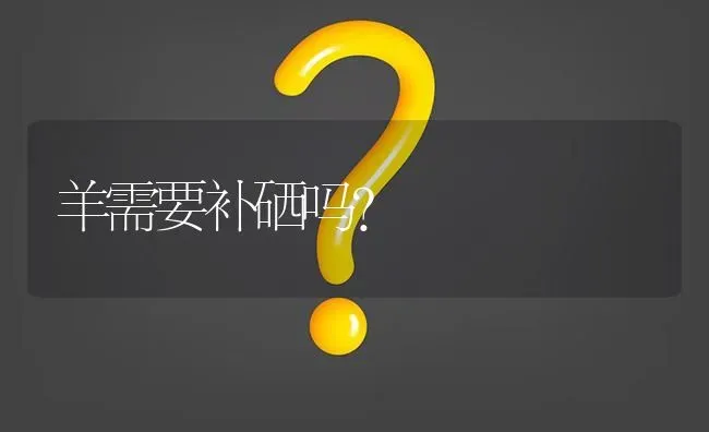 羊需要补硒吗? | 养殖问题解答