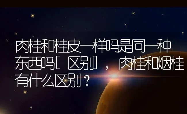 肉桂和桂皮一样吗是同一种东西吗[区别],肉桂和烟桂有什么区别？ | 养殖常见问题