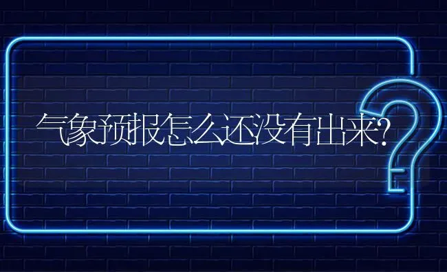 气象预报怎么还没有出来? | 养殖问题解答