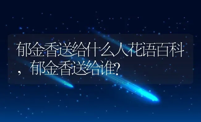 郁金香送给什么人花语百科,郁金香送给谁？ | 养殖常见问题