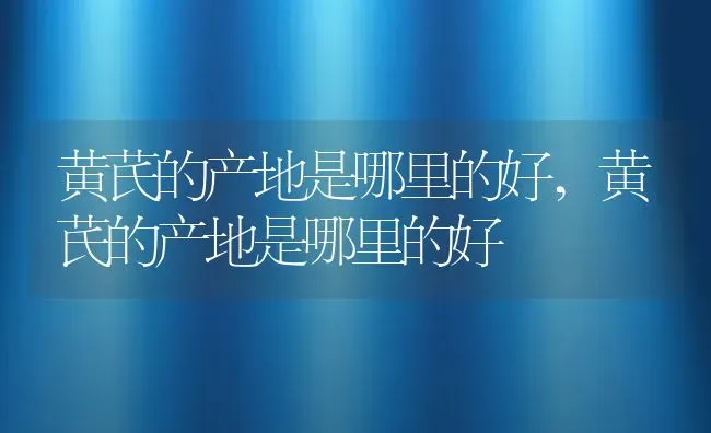 黄芪的产地是哪里的好,黄芪的产地是哪里的好 | 养殖常见问题