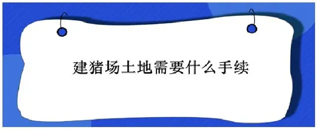 建猪场土地需要什么手续 | 科普知识