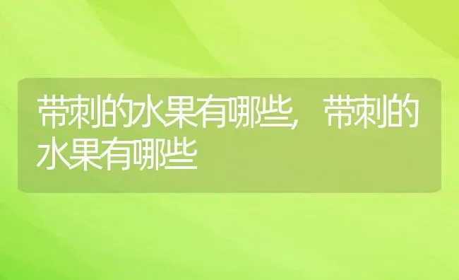 带刺的水果有哪些,带刺的水果有哪些 | 养殖常见问题