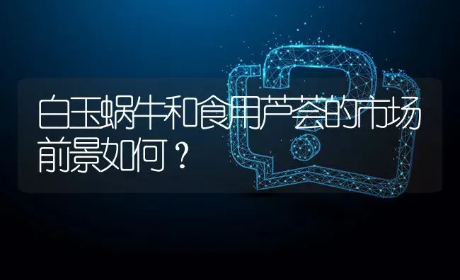 白玉蜗牛和食用芦荟的市场前景如何? | 养殖问题解答