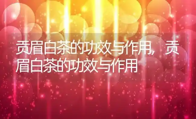 贡眉白茶的功效与作用,贡眉白茶的功效与作用 | 养殖常见问题