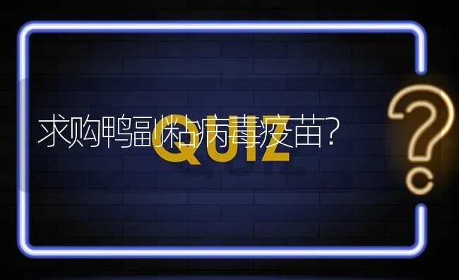 求购鸭副粘病毒疫苗? | 养殖问题解答