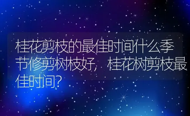 桂花剪枝的最佳时间什么季节修剪树枝好,桂花树剪枝最佳时间？ | 养殖常见问题