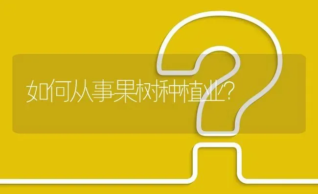 如何从事果树种植业? | 养殖问题解答