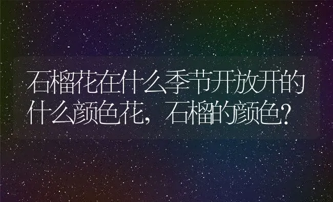 石榴花在什么季节开放开的什么颜色花,石榴的颜色？ | 养殖常见问题