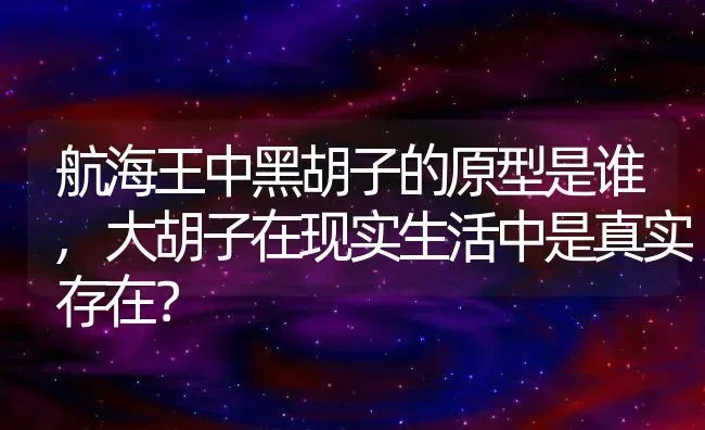 航海王中黑胡子的原型是谁,大胡子在现实生活中是真实存在？ | 养殖常见问题