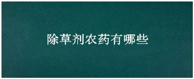 除草剂农药有哪些 | 科普知识