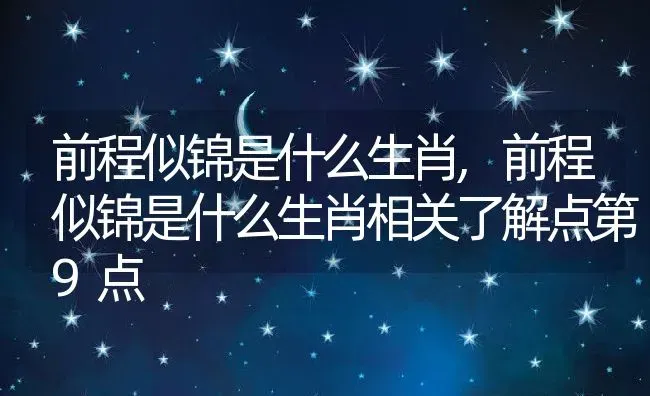 前程似锦是什么生肖,前程似锦是什么生肖相关了解点第9点 | 养殖常见问题