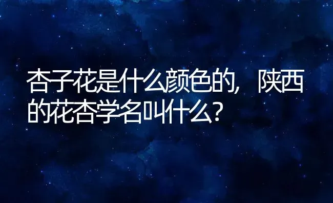 杏子花是什么颜色的,陕西的花杏学名叫什么？ | 养殖常见问题