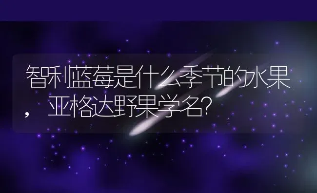 智利蓝莓是什么季节的水果,亚格达野果学名？ | 养殖常见问题