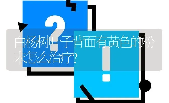 白杨树叶子背面有黄色的粉末怎么治疗? | 养殖问题解答