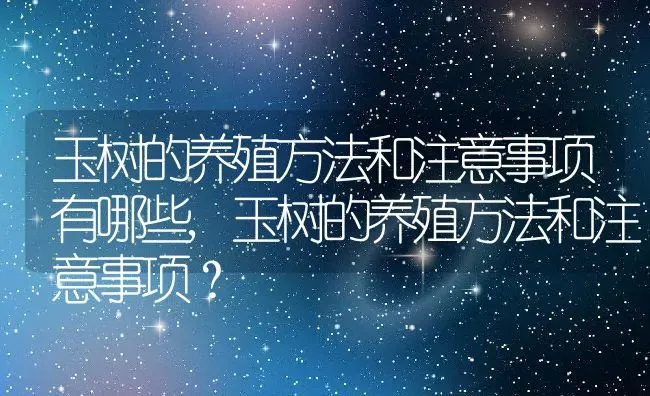 玉树的养殖方法和注意事项有哪些,玉树的养殖方法和注意事项？ | 养殖常见问题